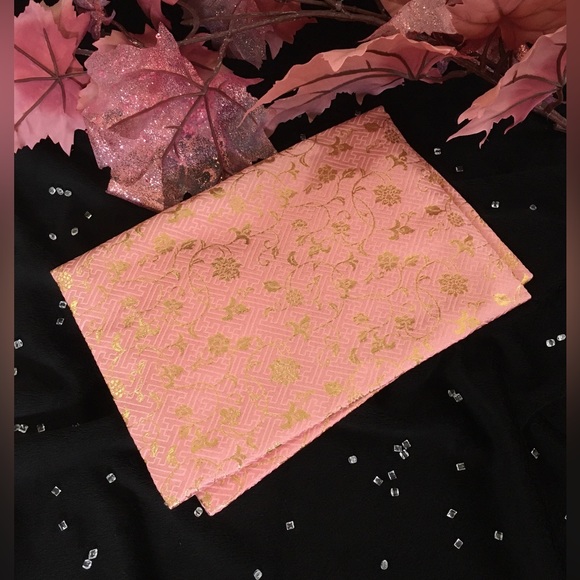 Fabric Book Sleeve/ Cover With Pink And Gold Flower Print - Picture 3 of 8